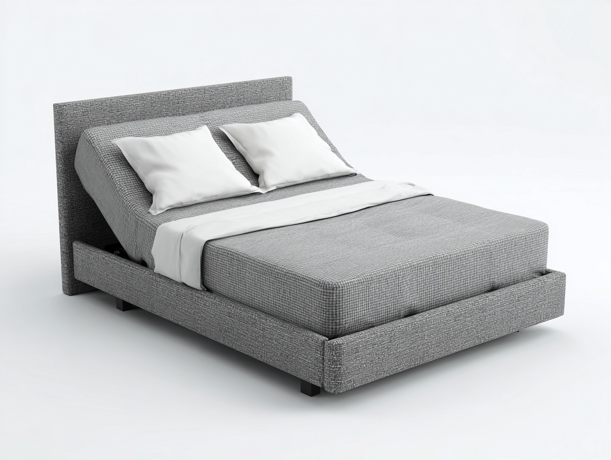 Letto matrimoniale - tessuto - 212x172x97 cm - grigio chiaro - stile moderno-Pinegolab