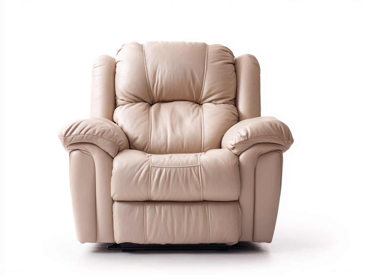 Poltrona reclinabile - pelle-metallo - 101x96x110 cm - beige - comfort raffinato-Pinegolab