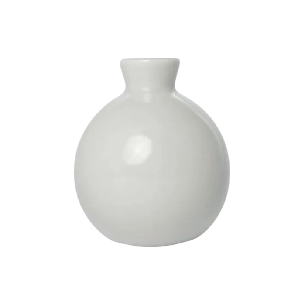Petit Vase Sphérique en Céramique - Blanc Brillant-woodsera