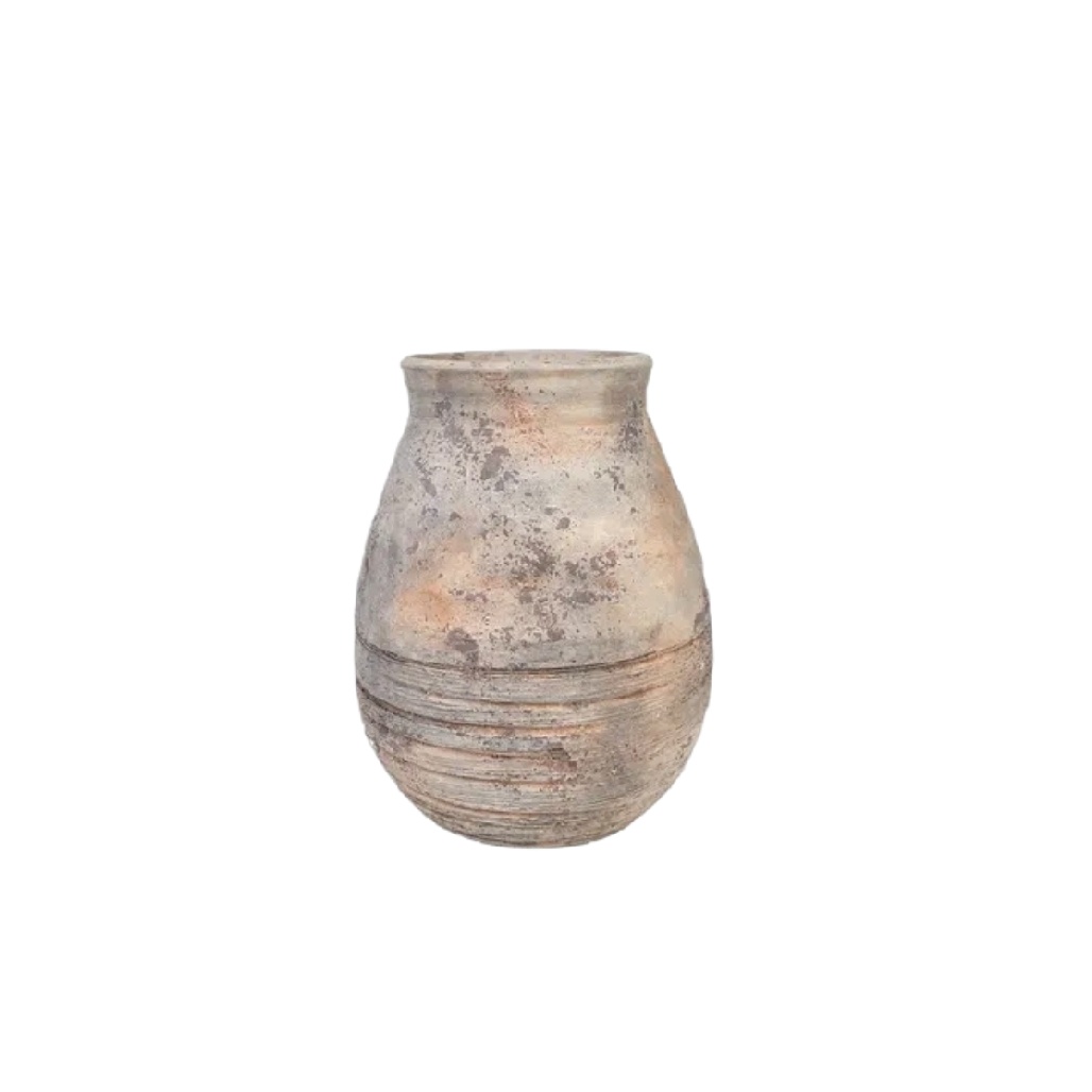 Vase Rustique Effet Vieilli Gris Minéral-woodsera