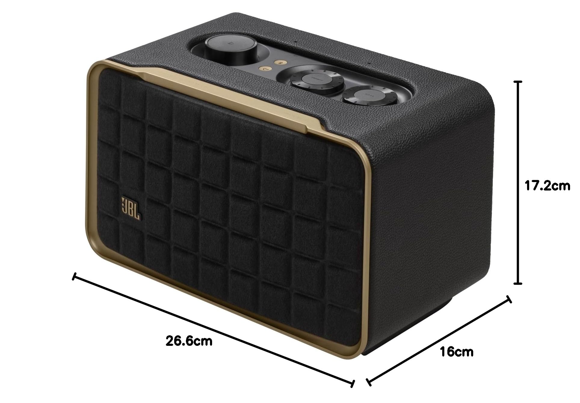 JBL Authentics 200 Enceinte Smart Home avec WiFi, Bluetooth et assistants vocaux, design rétro, noire