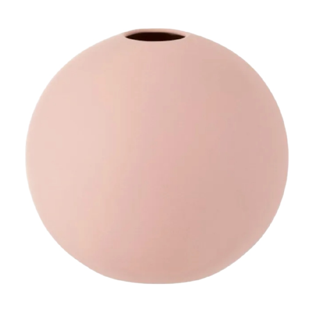 Vase Boule en Céramique Rose Poudré à Finition Mate - Style Scandinave Minimaliste-artiweld