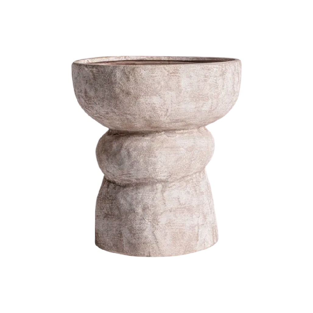 Grand Cache-pot en Céramique Sculptural à Effet Pierre - Style Wabi-sabi Brut-artiweld
