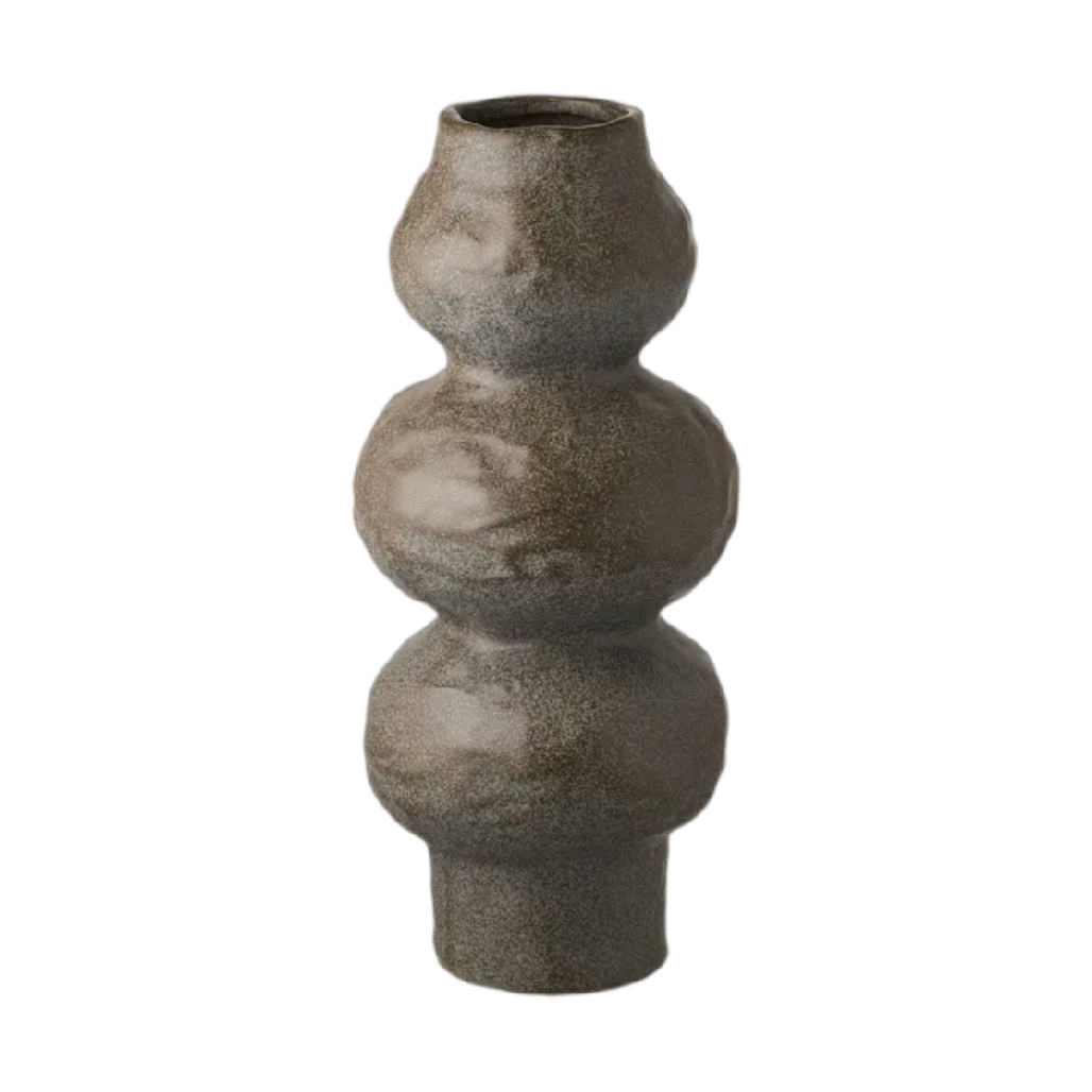 Vase Sculptural en Céramique à Trois Sphères Empilées - Style Brutaliste Organique-artiweld