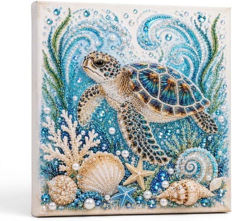 🌊Ocean Theme Pearl Art DIY Kit-Relaxing DIY Craft to Create Stunning Coastal Artwork