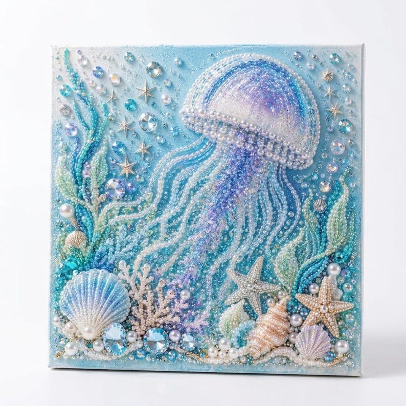 🌊Ocean Theme Pearl Art DIY Kit-Relaxing DIY Craft to Create Stunning Coastal Artwork