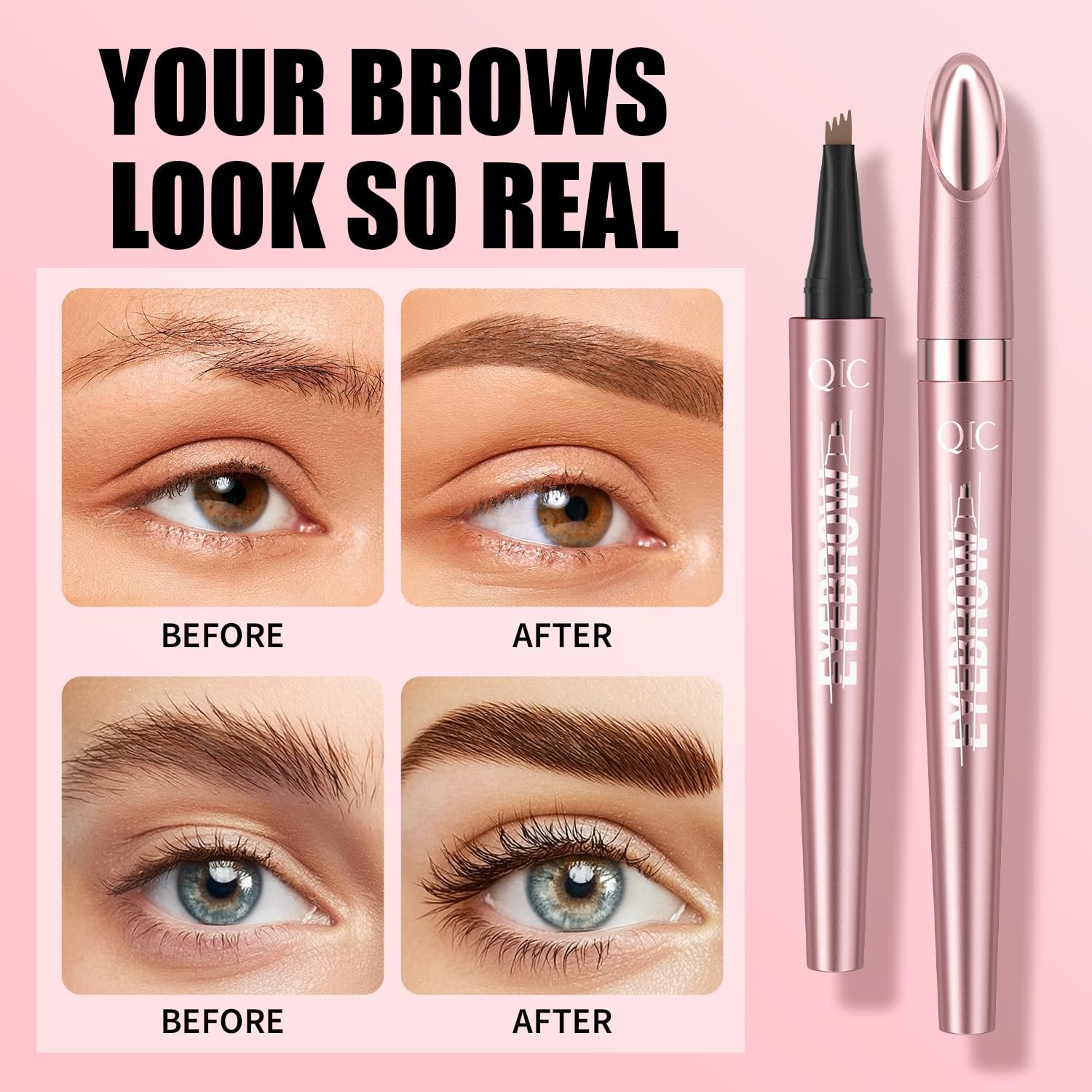 🔥HOT SALE 49% OFF✨Waterproof Micro-Fork Eyebrow Pencil, Long-Lasting Brow Pen for Natural Hair-Like Strokes