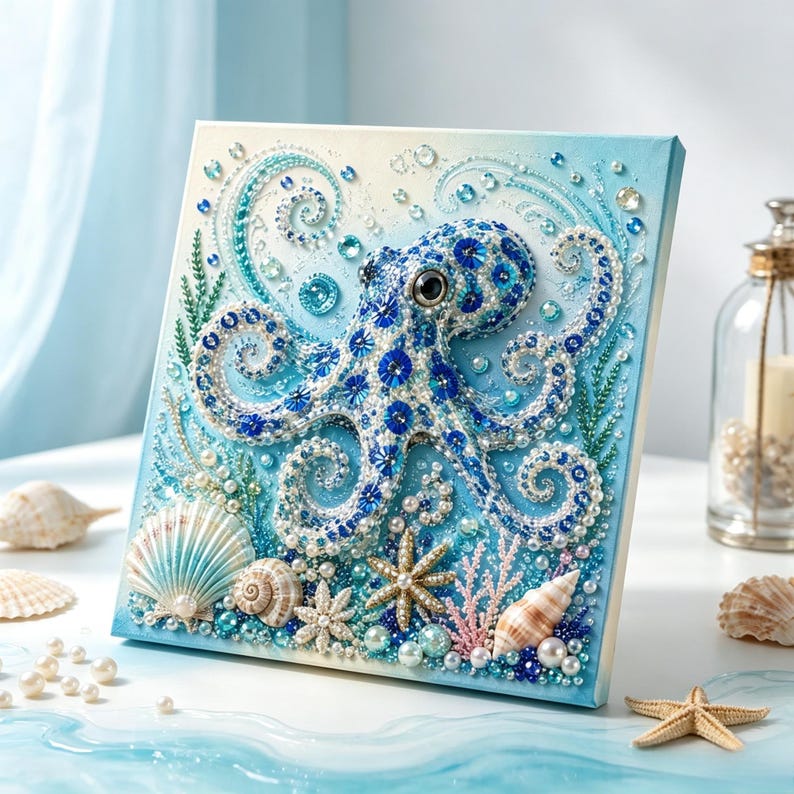 🌊Ocean Theme Pearl Art DIY Kit-Relaxing DIY Craft to Create Stunning Coastal Artwork