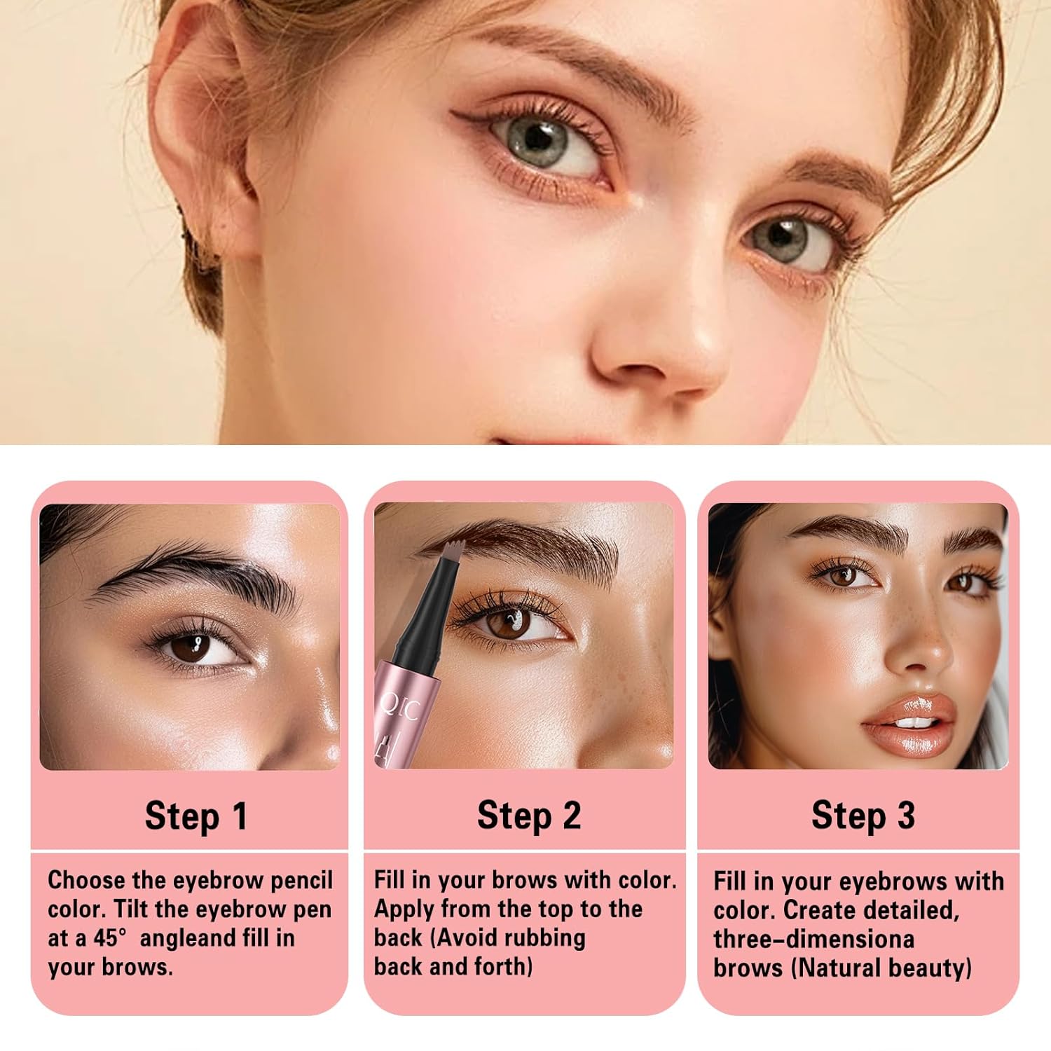 🔥HOT SALE 49% OFF✨Waterproof Micro-Fork Eyebrow Pencil, Long-Lasting Brow Pen for Natural Hair-Like Strokes