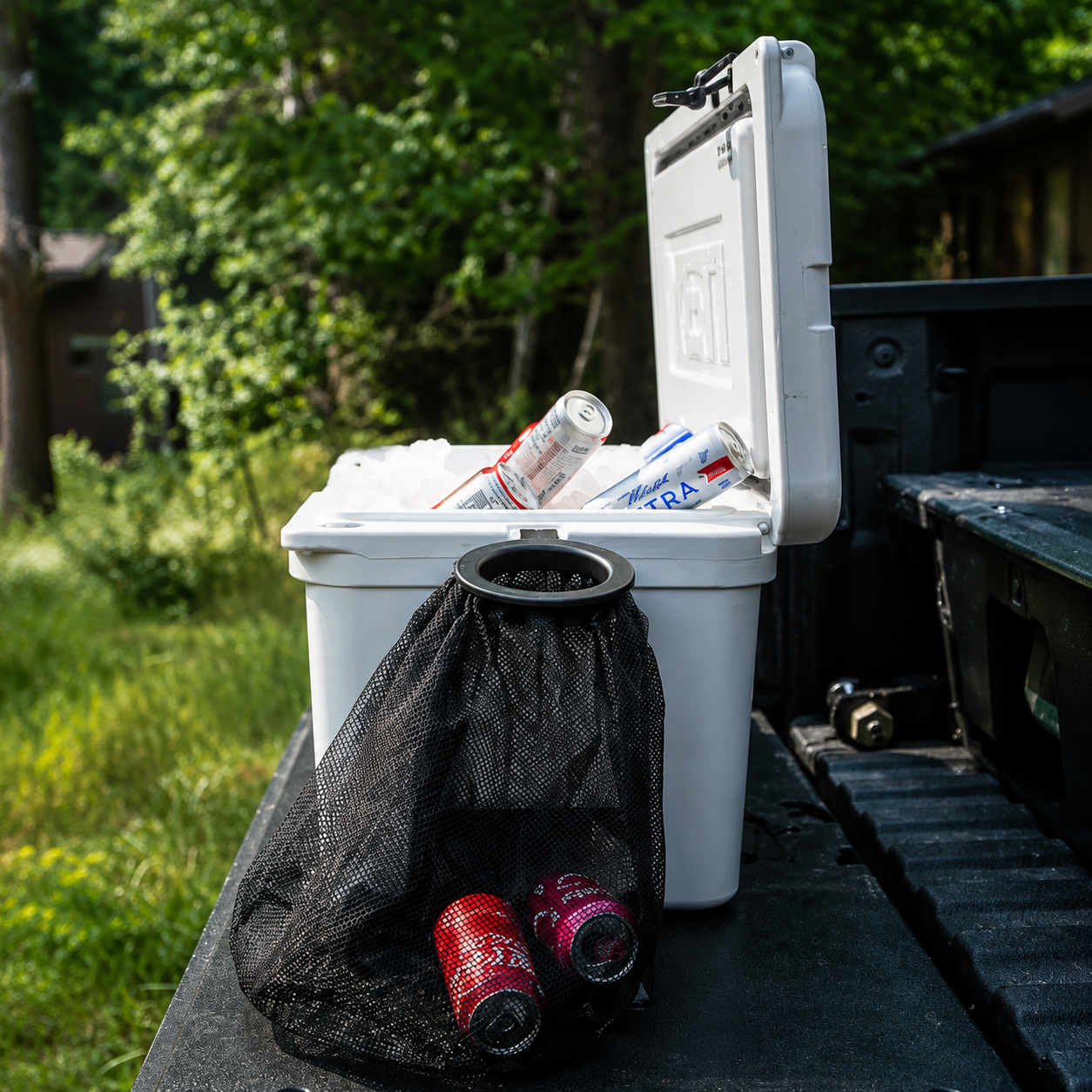 Cooler Can - Outdoor Cooler Trash Can Accessory - Matte Black Finish