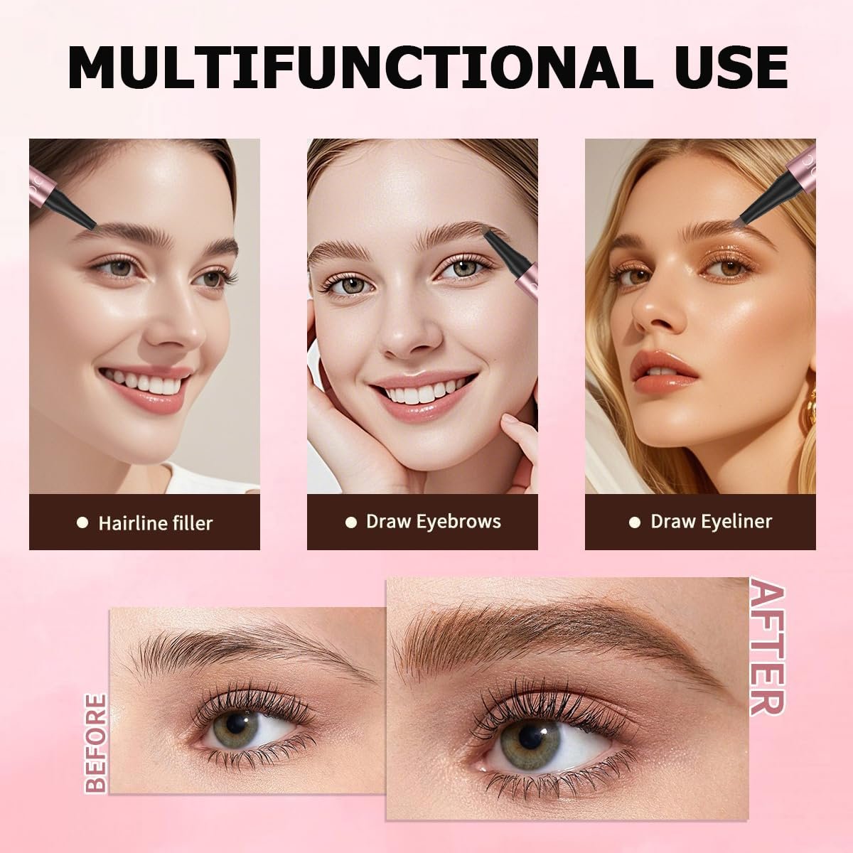 🔥HOT SALE 49% OFF✨Waterproof Micro-Fork Eyebrow Pencil, Long-Lasting Brow Pen for Natural Hair-Like Strokes