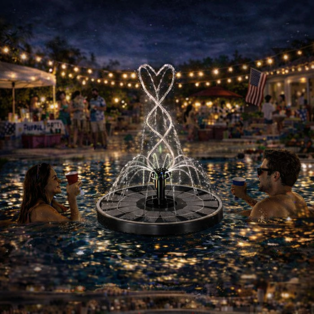 Solar-Powered LED Pool Fountain - Perfect Upgrade for Your Swimming Pool