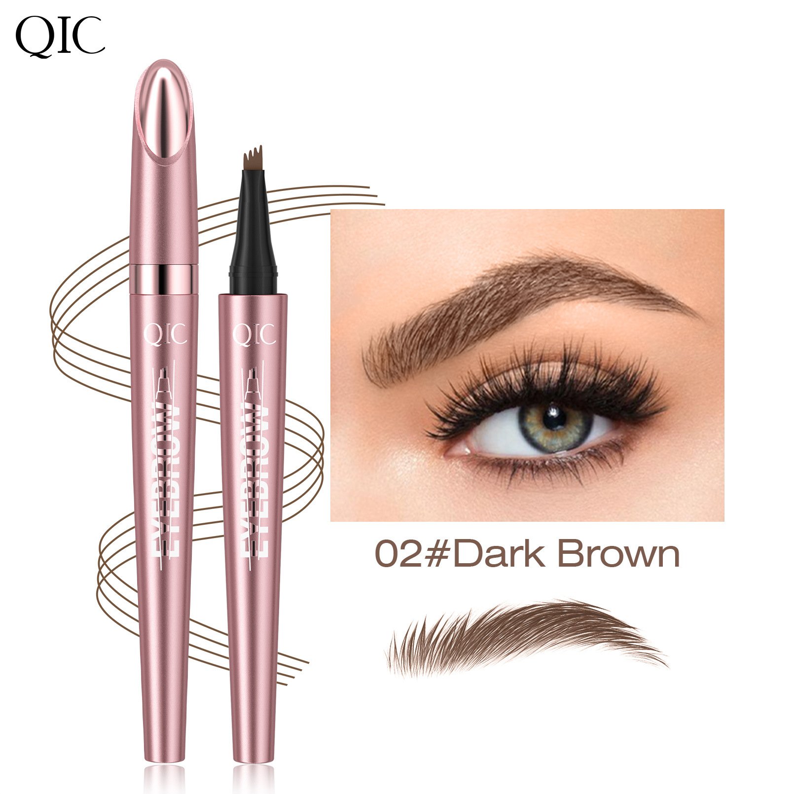 🔥HOT SALE 49% OFF✨Waterproof Micro-Fork Eyebrow Pencil, Long-Lasting Brow Pen for Natural Hair-Like Strokes