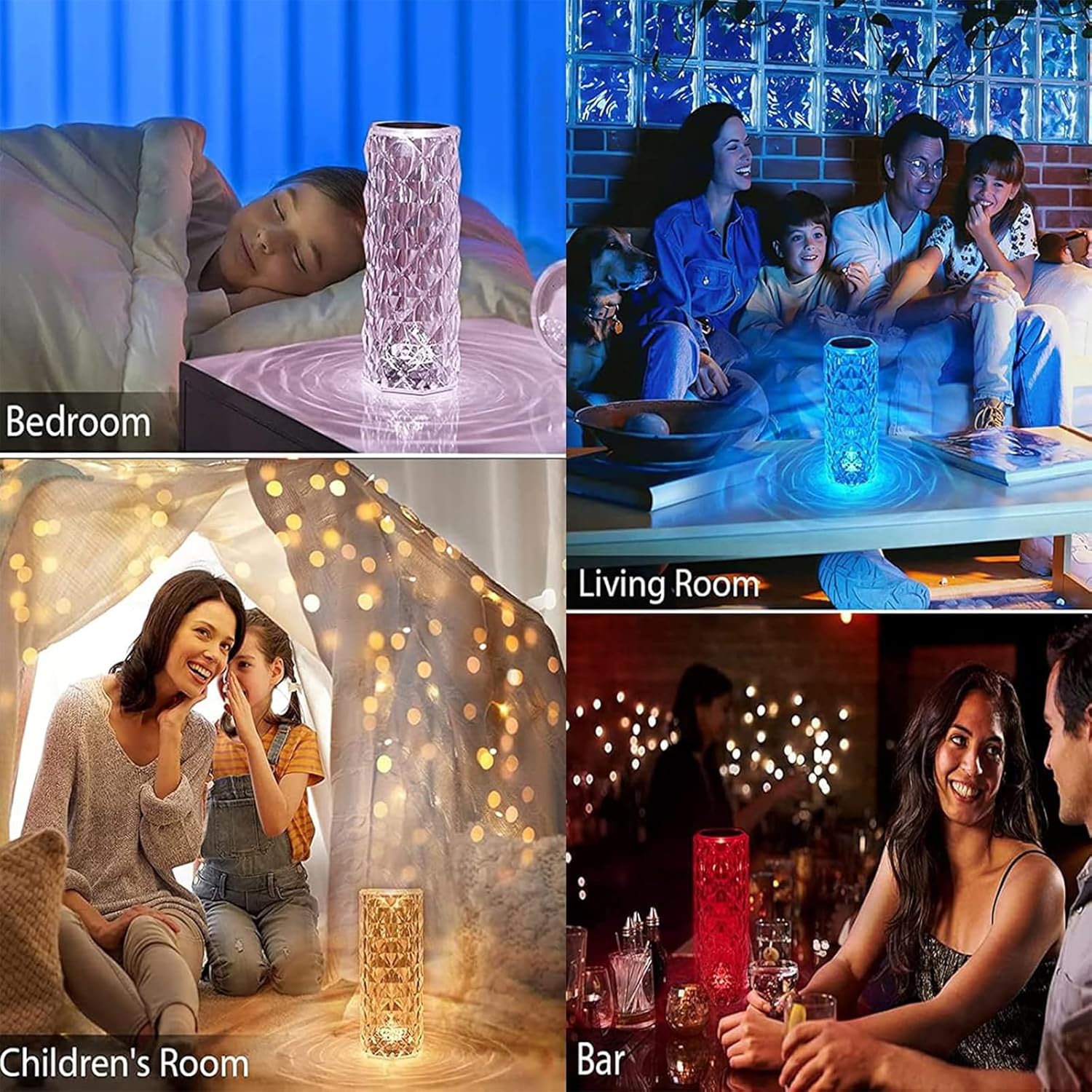 16 Color Rose Crystal Diamond LED Table Lamp