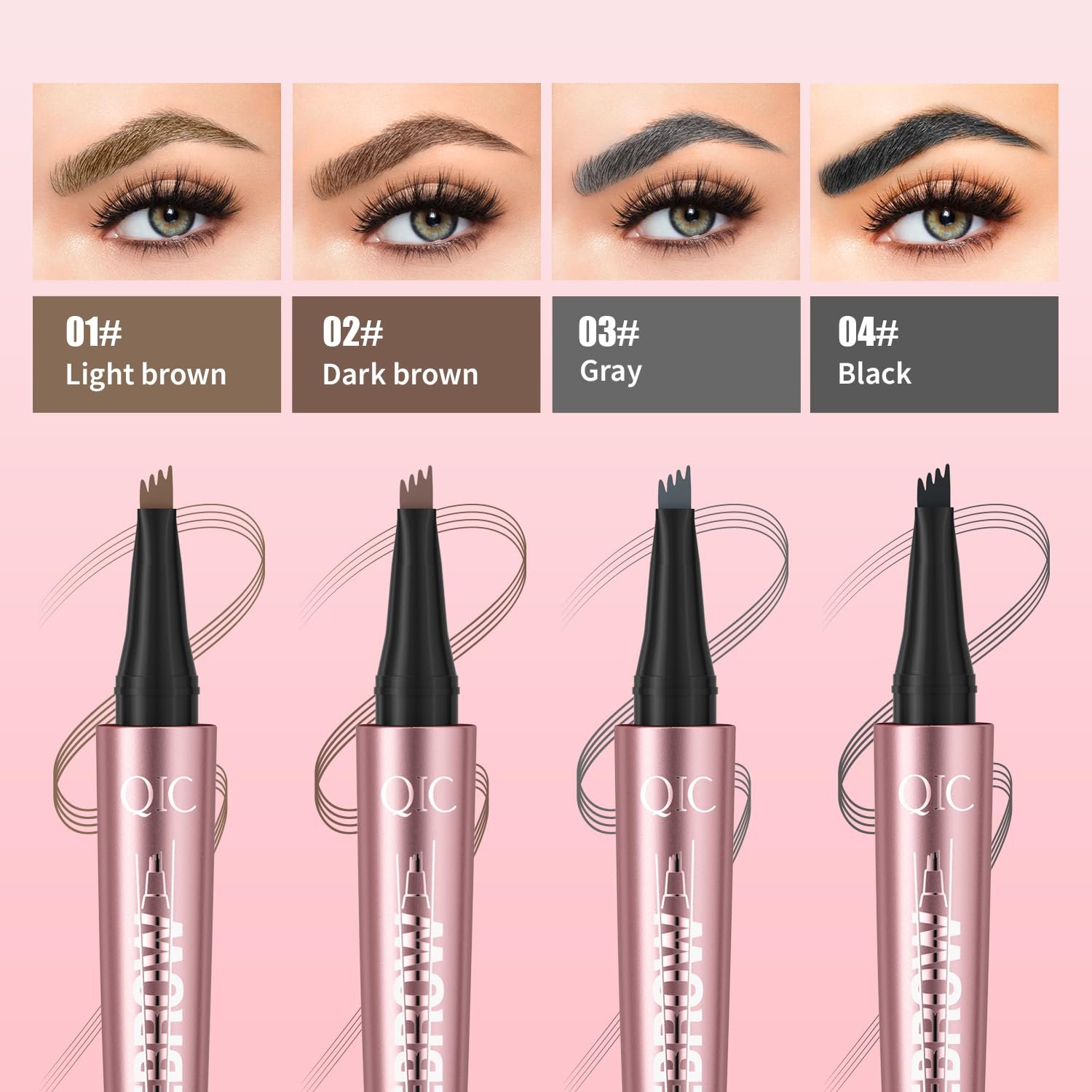 🔥HOT SALE 49% OFF✨Waterproof Micro-Fork Eyebrow Pencil, Long-Lasting Brow Pen for Natural Hair-Like Strokes