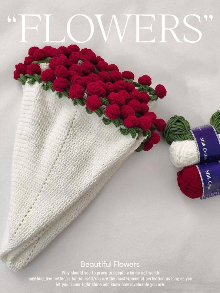 💝Thoughtful gift 50% OFF - Yarn DIY Bouquet & Blanket Material Kit