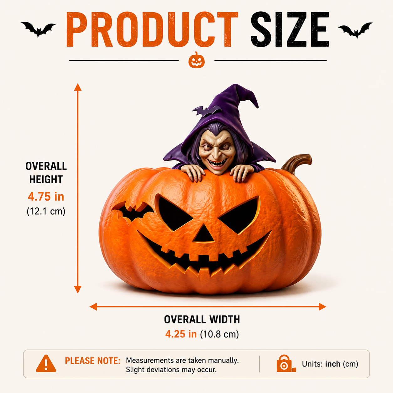 Halloween Witch In Jack O Lantern Resin Figurine, Spooky Witch Pumpkin Table Statue, Gothic Fall Mantel Decor