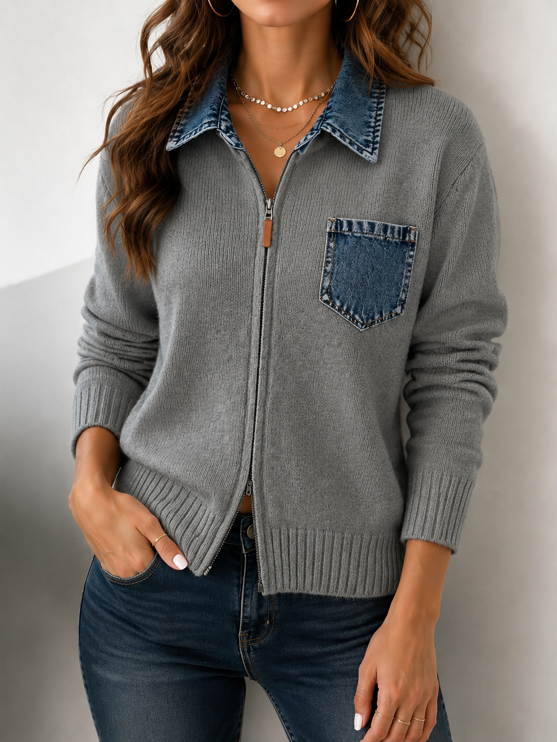 The Denim Heritage Zip Cardigan