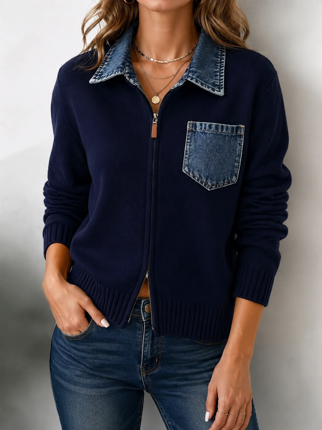 The Denim Heritage Zip Cardigan