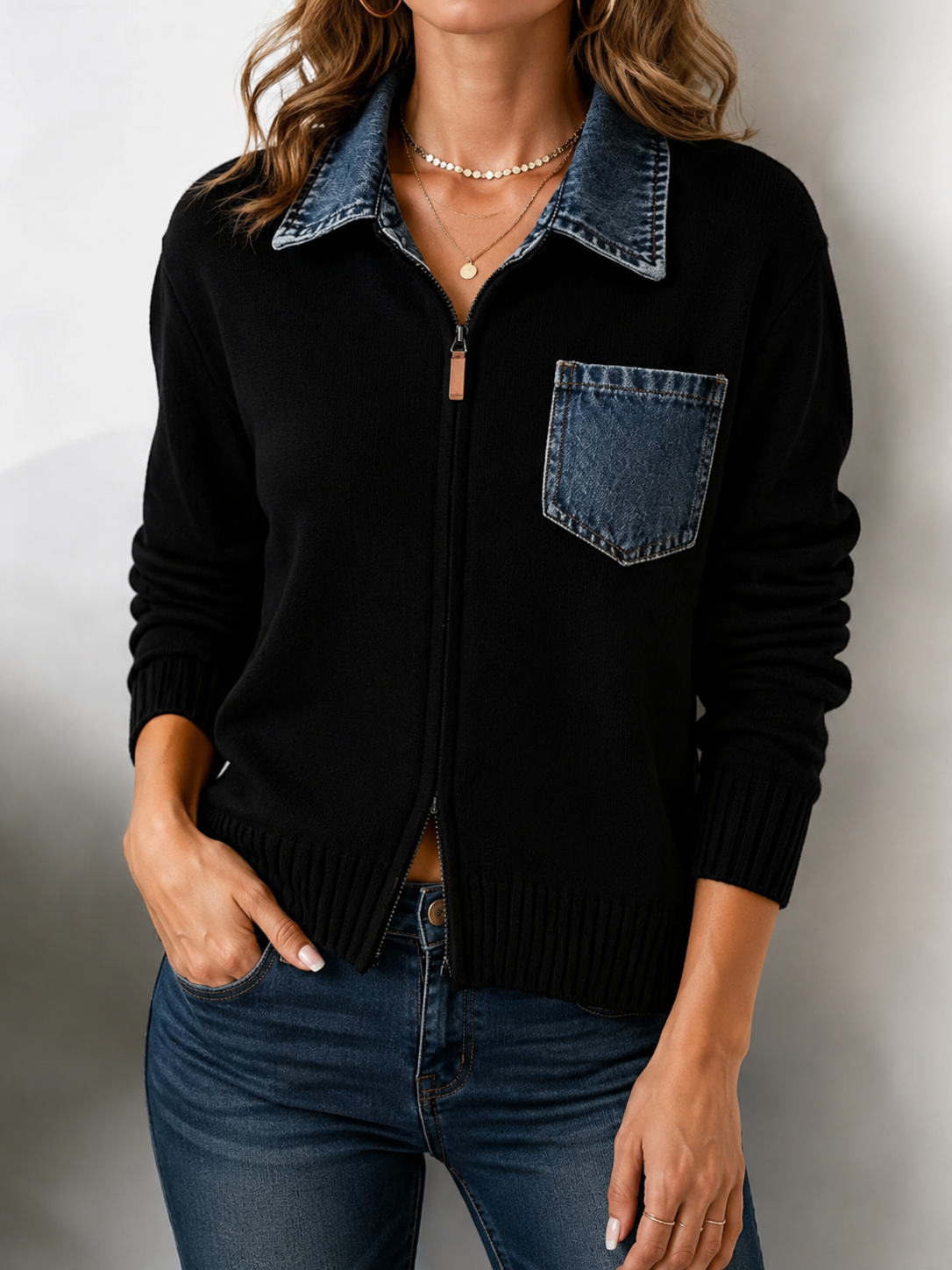 The Denim Heritage Zip Cardigan