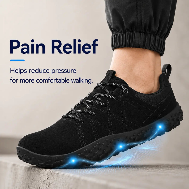 🔥 Last day: 49% off 🔥- Orthopedic Suede Barefoot Hiking Trainers | Wide Toe Box Walking Shoes - Unisex