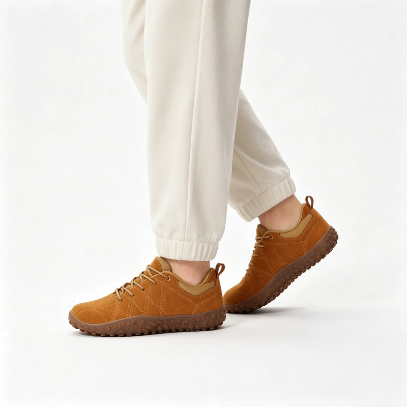 🔥 Last day: 49% off 🔥- Orthopedic Suede Barefoot Hiking Trainers | Wide Toe Box Walking Shoes - Unisex
