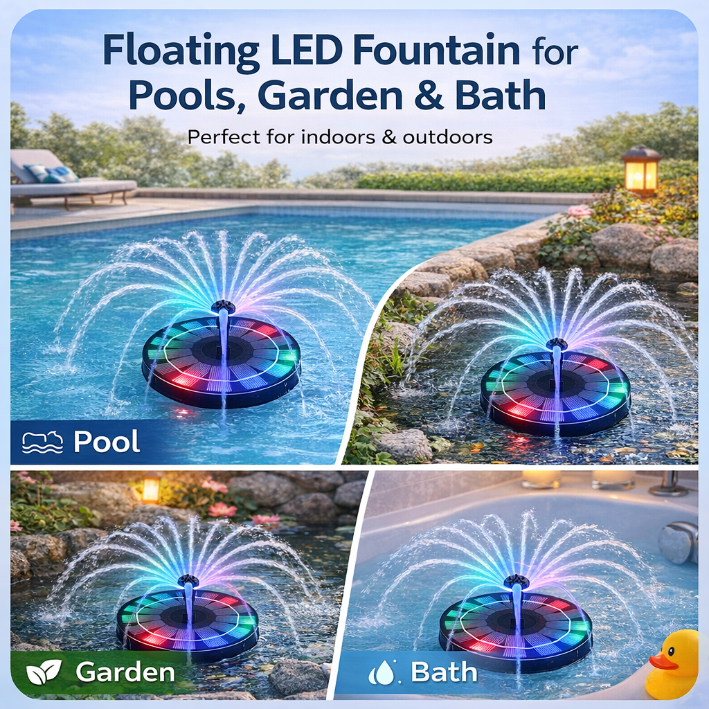 Solar-Powered LED Pool Fountain - Perfect Upgrade for Your Swimming Pool