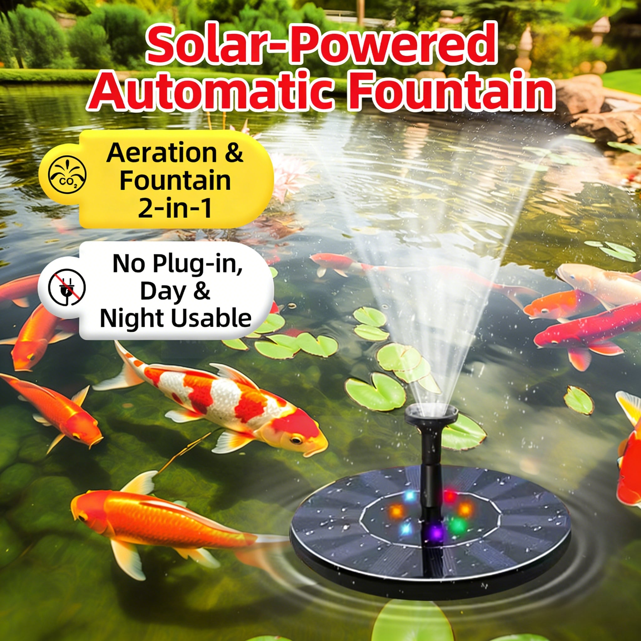 Solar-Powered LED Pool Fountain - Perfect Upgrade for Your Swimming Pool