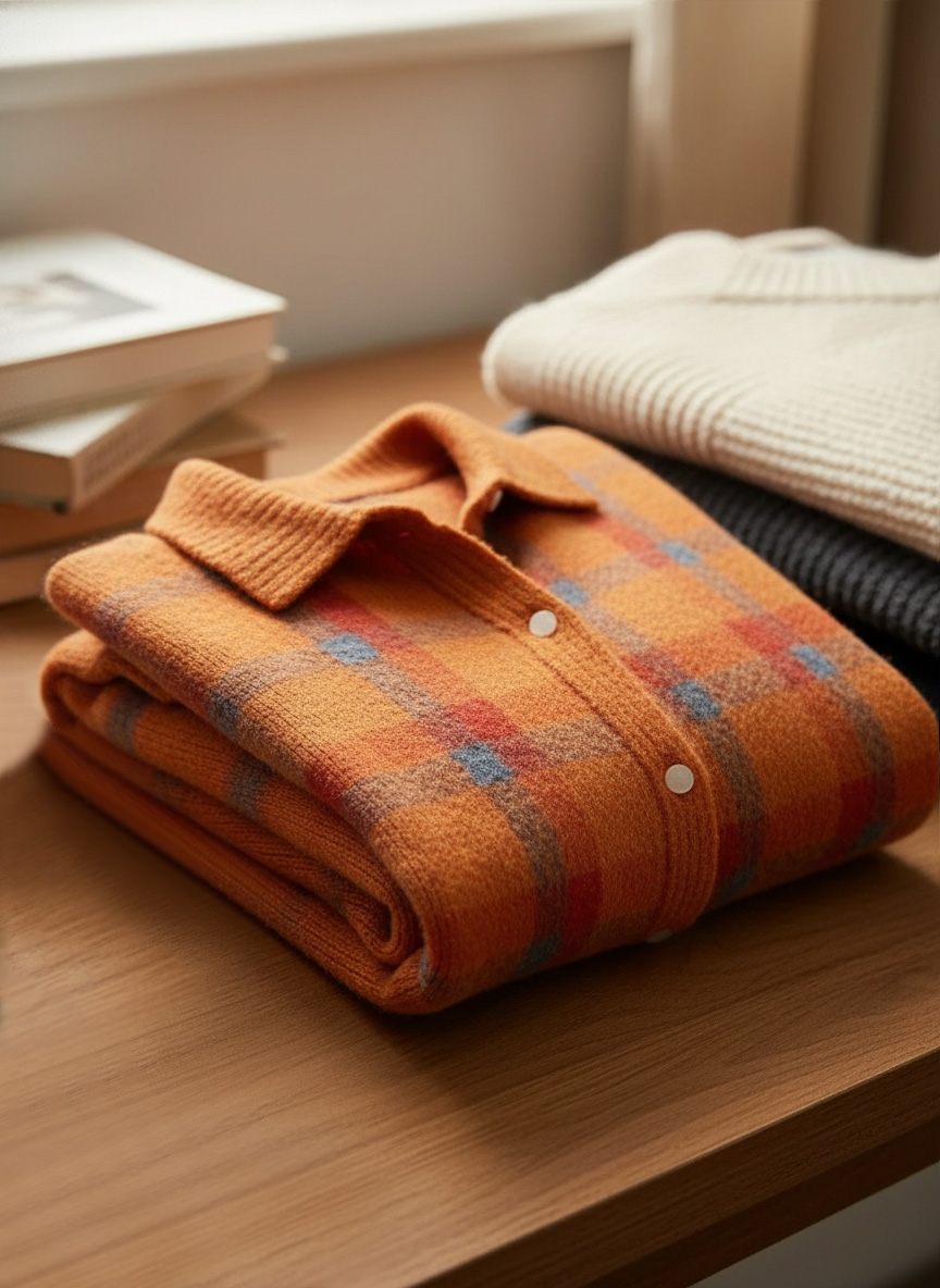 CLEARANCE SALE🔥Women's Soft Knit Check Cardigan