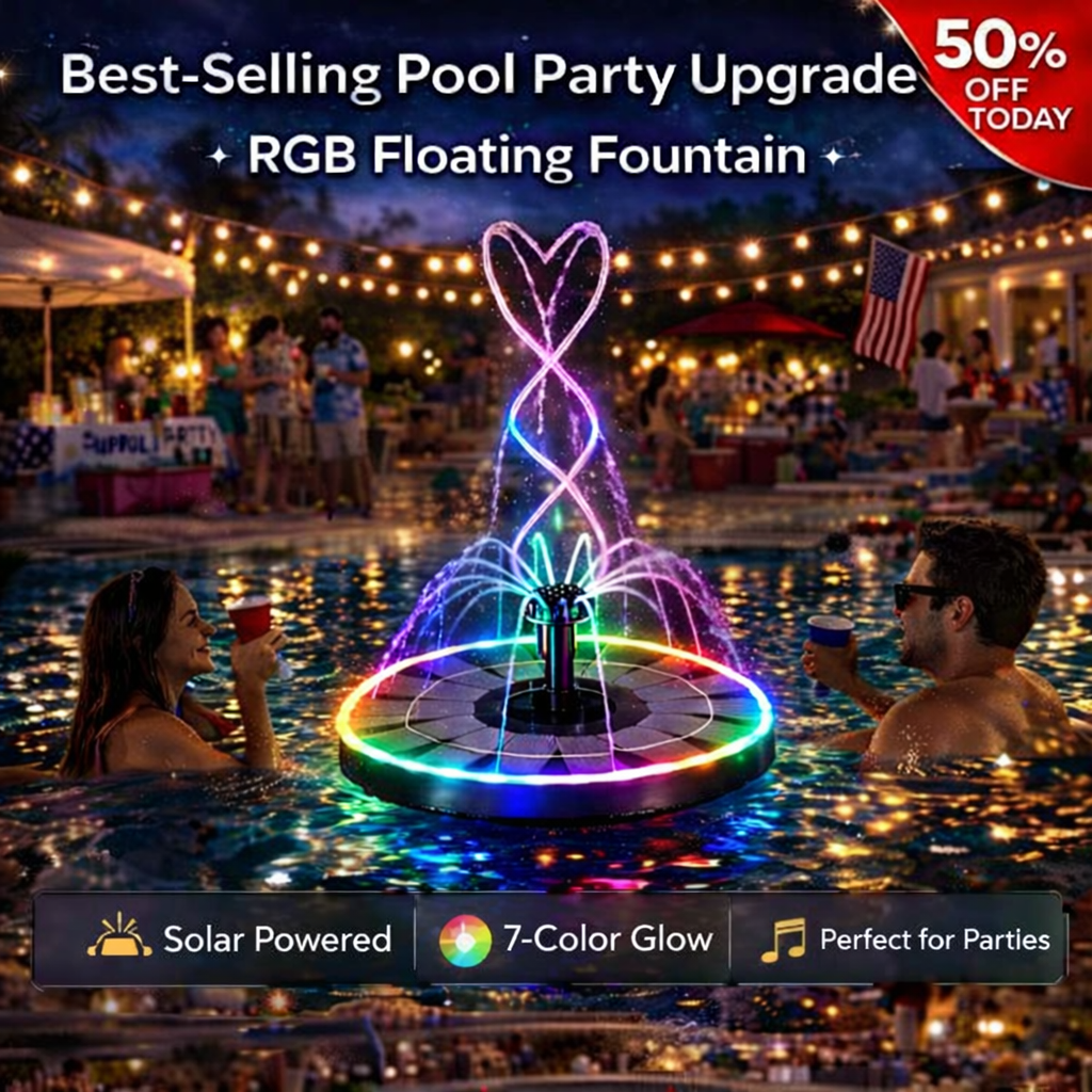 Solar-Powered LED Pool Fountain - Perfect Upgrade for Your Swimming Pool