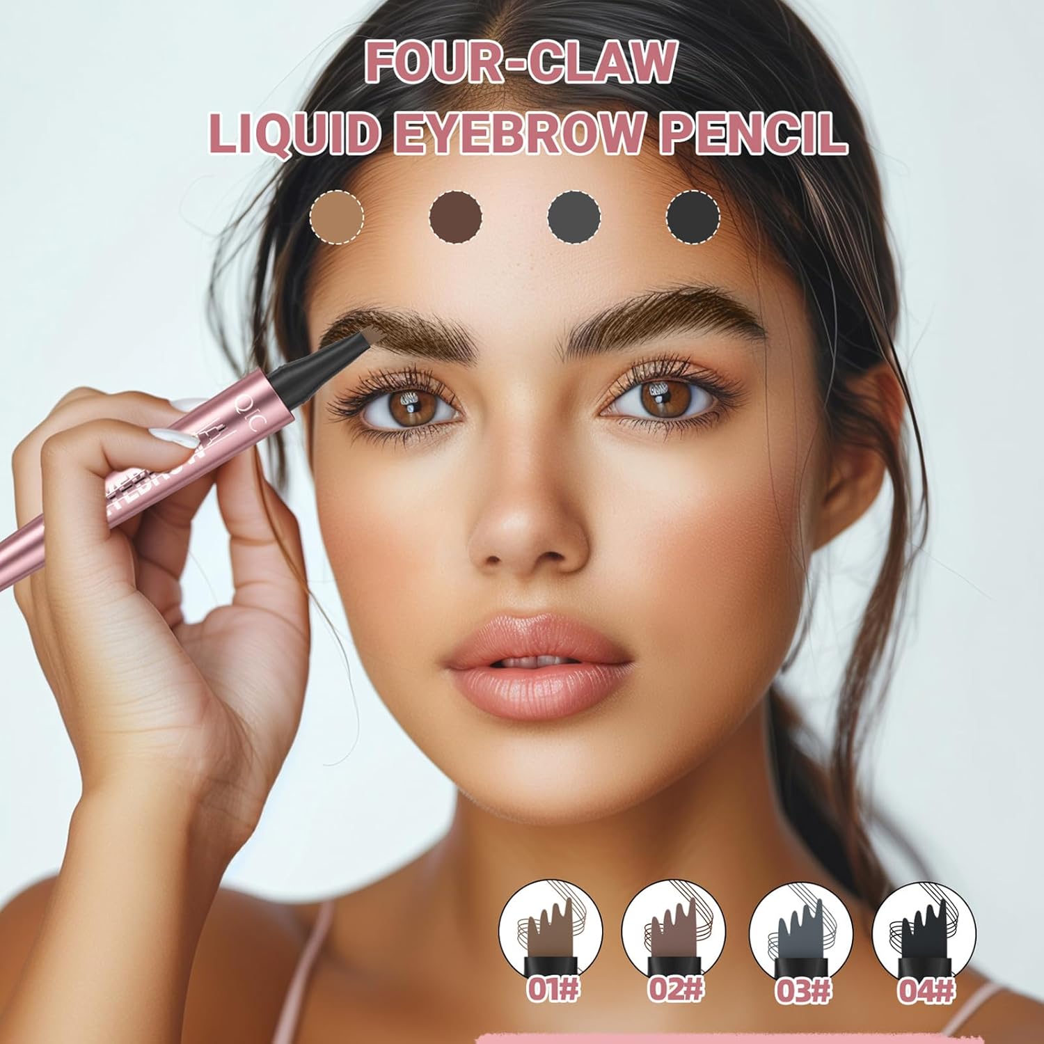 🔥HOT SALE 49% OFF✨Waterproof Micro-Fork Eyebrow Pencil, Long-Lasting Brow Pen for Natural Hair-Like Strokes