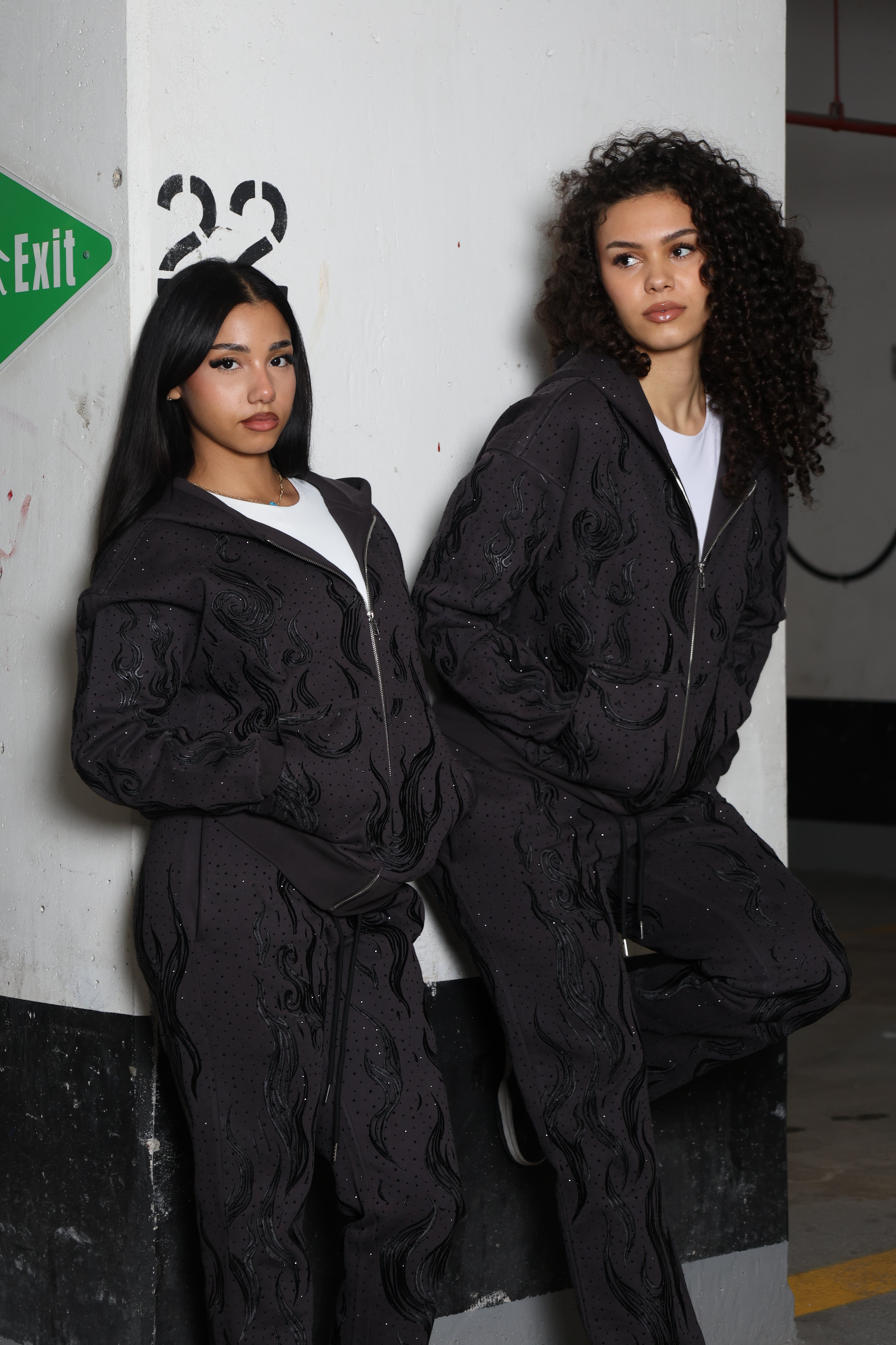 Black Flame Sweats (Unisex)