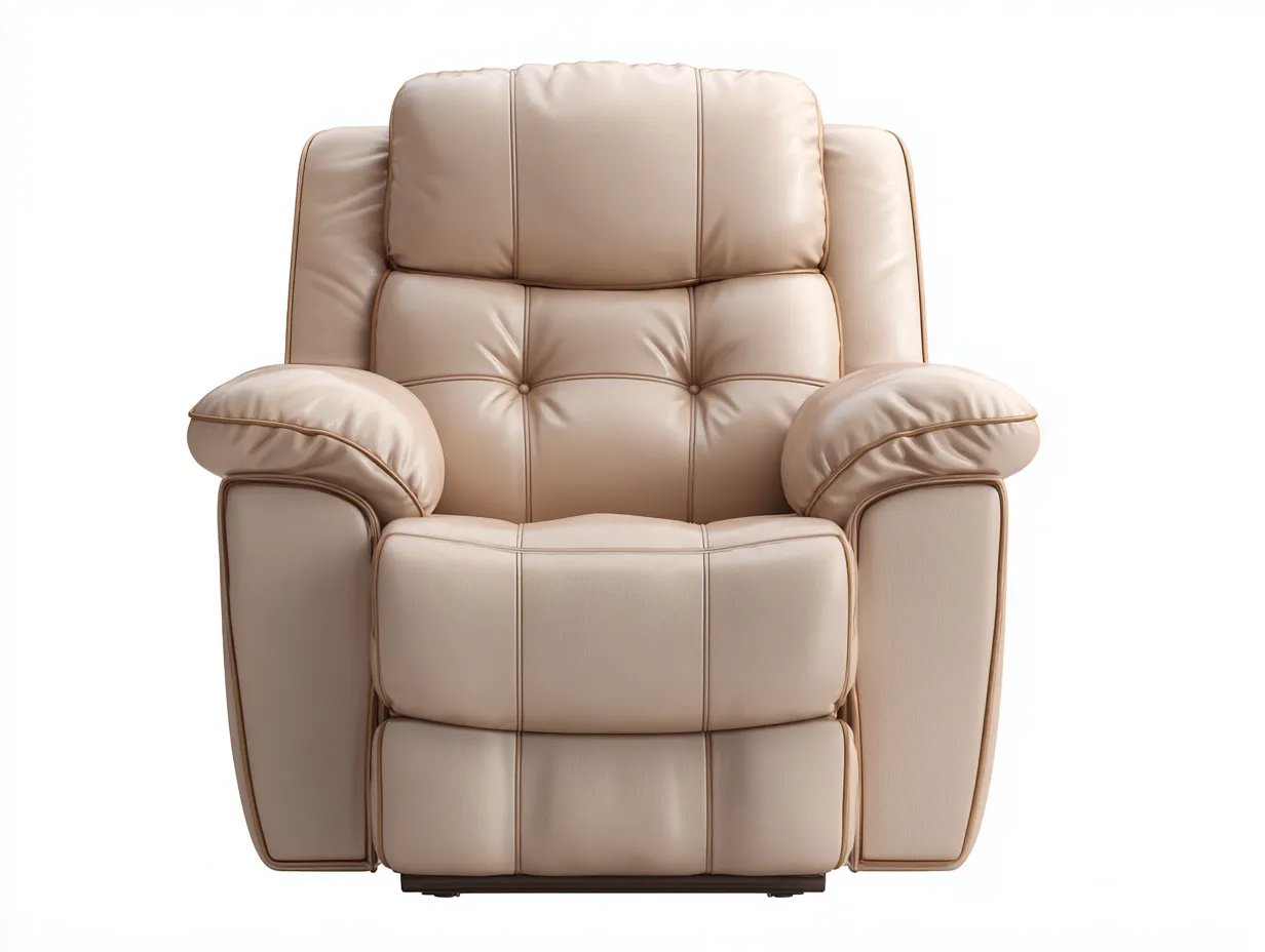 Sofá rinconero tapizado de piel sintética 100x100x105 cm - beige - diseño acolchado para salón-Pinemyloft