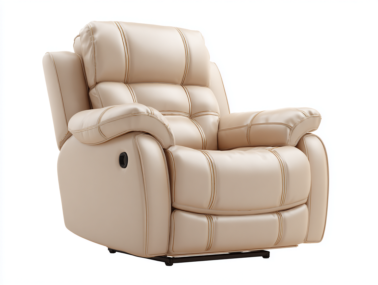 Sofá rinconero de interior 120x95x100 cm - cuero beige - diseño moderno-Pinemyloft