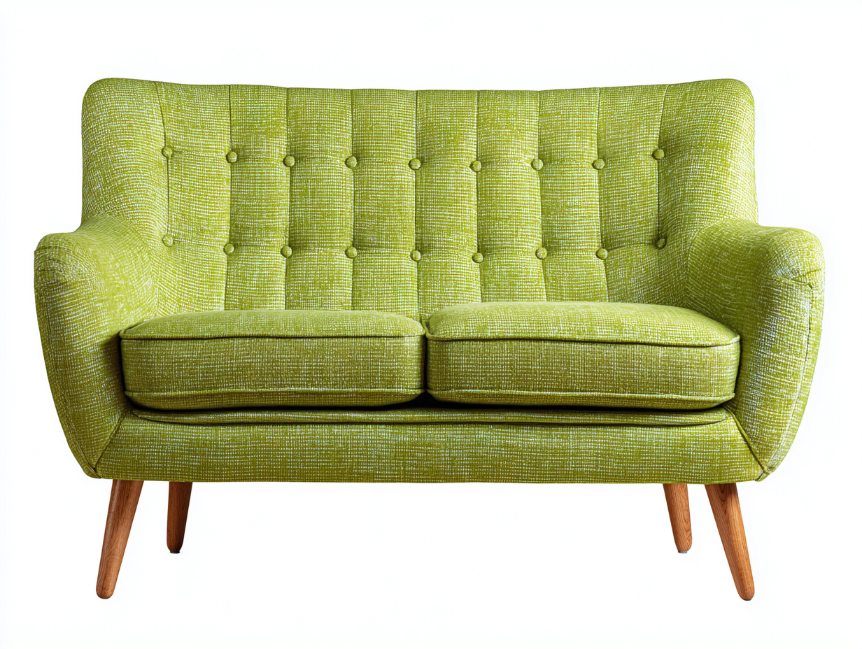 Sofá de 2 plazas de interior 150x85x80 cm - tejido verde - diseño moderno-Pinemyloft