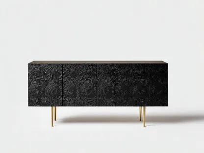 Mueble recibidor de madera 180x40x75 cm - Negro - Diseño moderno-Pinemyloft