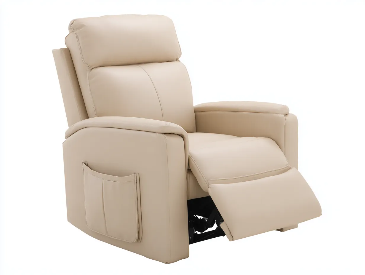 Sofá rinconero reclinable tapizado 95x95x105cm - Beige - Diseño confortable-Pinemyloft