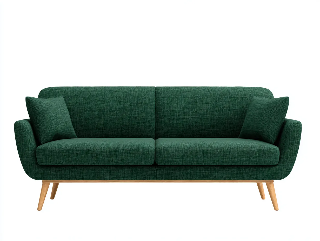Sofá 2 plazas tapizado 160x85x90cm - Verde oscuro - Diseño moderno-Pinemyloft