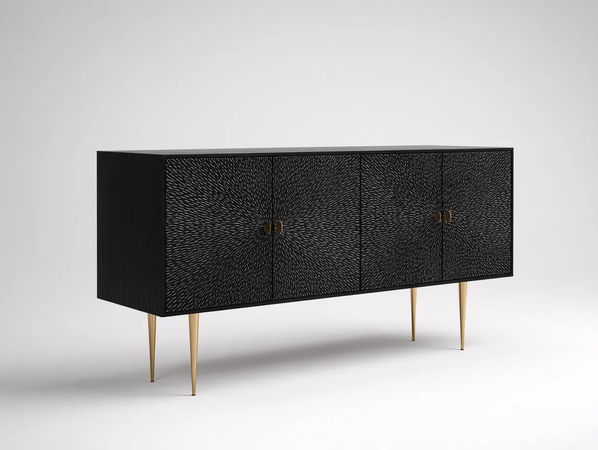 Mueble recibidor madera 160x40x80cm negro para entrada - diseño moderno-Pinemyloft