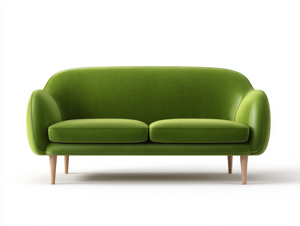 Sofá de 2 plazas tapizado en tela 150x80x85 cm - verde - diseño moderno para salón-Pinemyloft