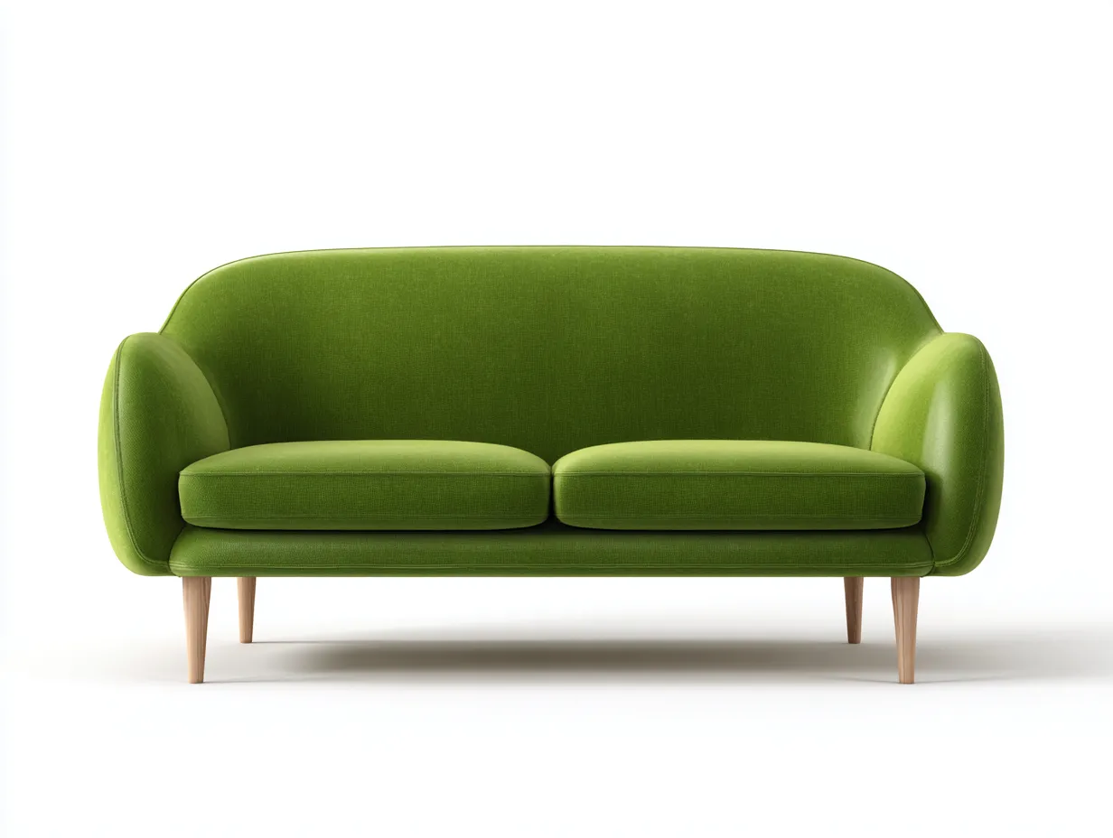 Sofá de 2 plazas tapizado en tela 150x80x85 cm - verde - diseño moderno para salón-Pinemyloft