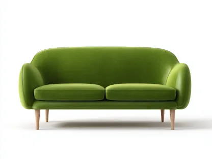 Sofá de 2 plazas tapizado en tela 150x80x85 cm - verde - diseño moderno para salón-Pinemyloft