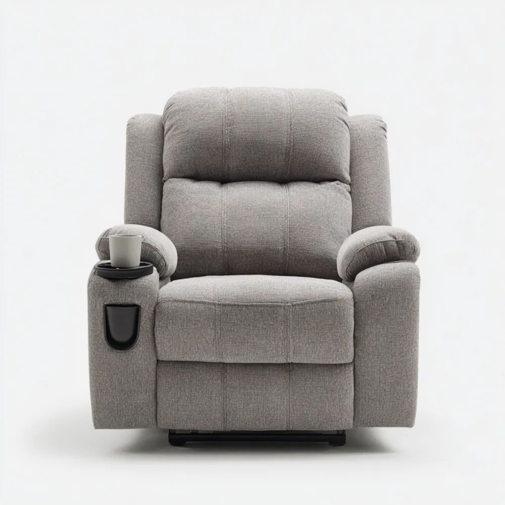 Fauteuil Relaxation Tissu 85x90x100 cm - Gris Clair - Design Moderne