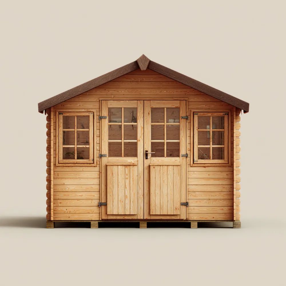 Abris de jardin en bois 300x250x220 cm – Naturel – Design classique