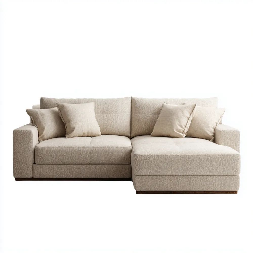 Canapé d'angle Tissu 250x160x90 cm – Beige – Design Contemporain