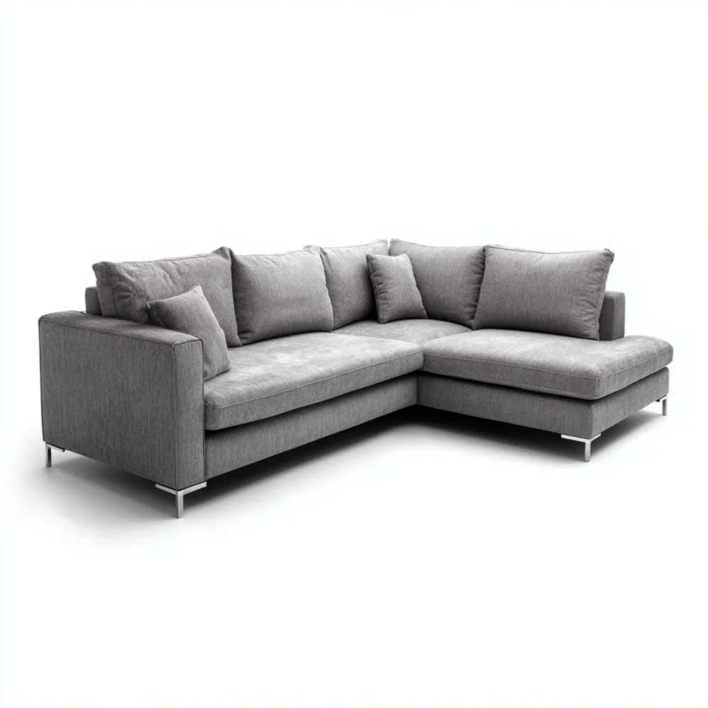 Canapé d'angle 250x150x85 cm - Gris - Design moderne