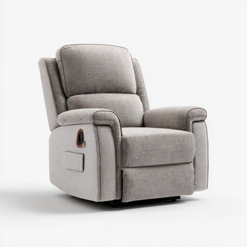 Fauteuil de détente inclinable 85x90x100 cm Tissu Gris Clair – Design Contemporain