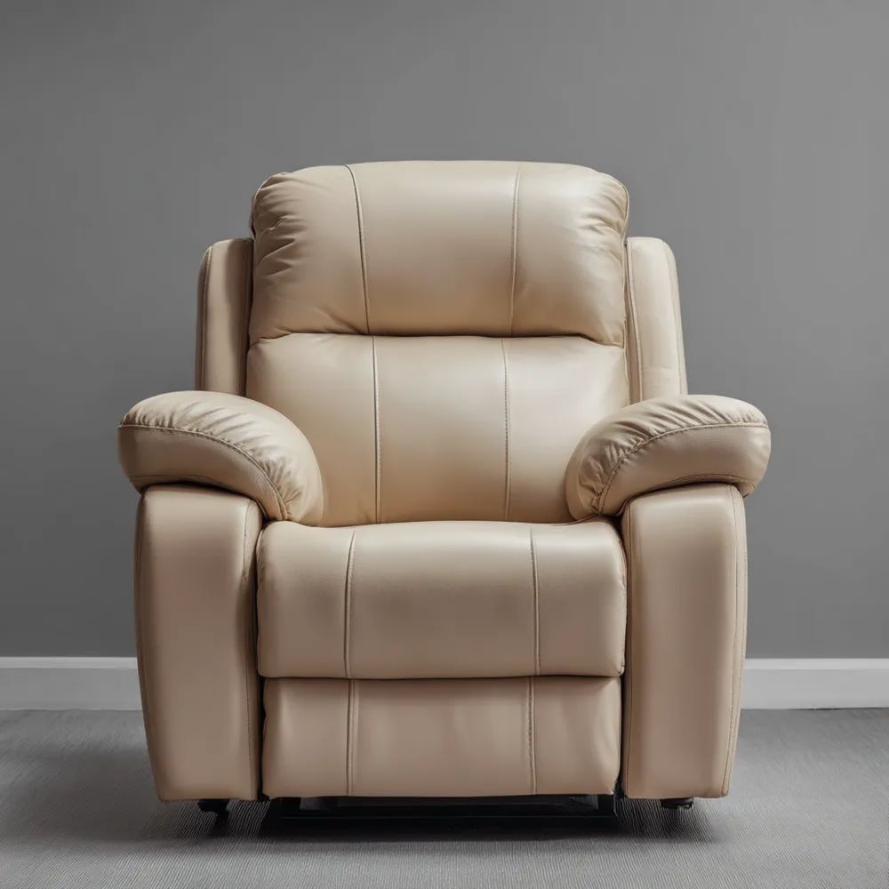 Fauteuil inclinable 90x85x100 cm Cuir Synthétique Beige – Design Confortable