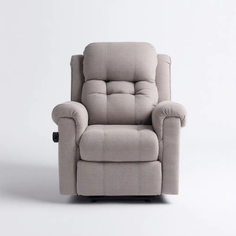 Fauteuil inclinable tissu doux 85x90x102 cm - Gris - Confort classique