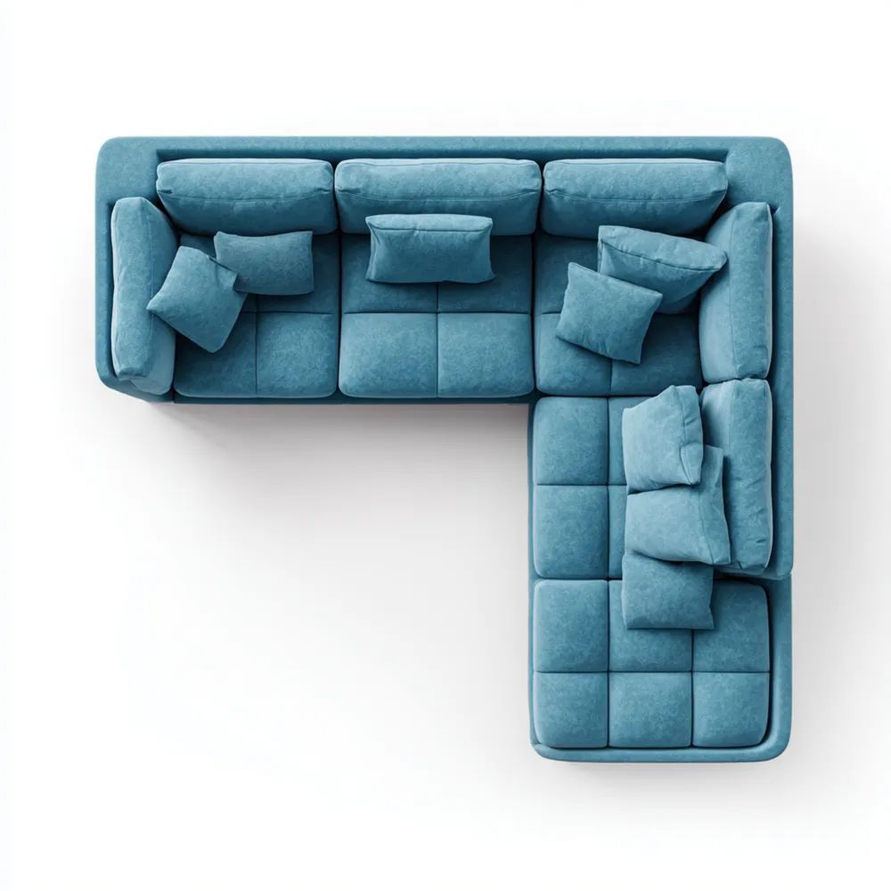 Canapé d'angle en tissu 300x250x85 cm - Bleu - Design contemporain